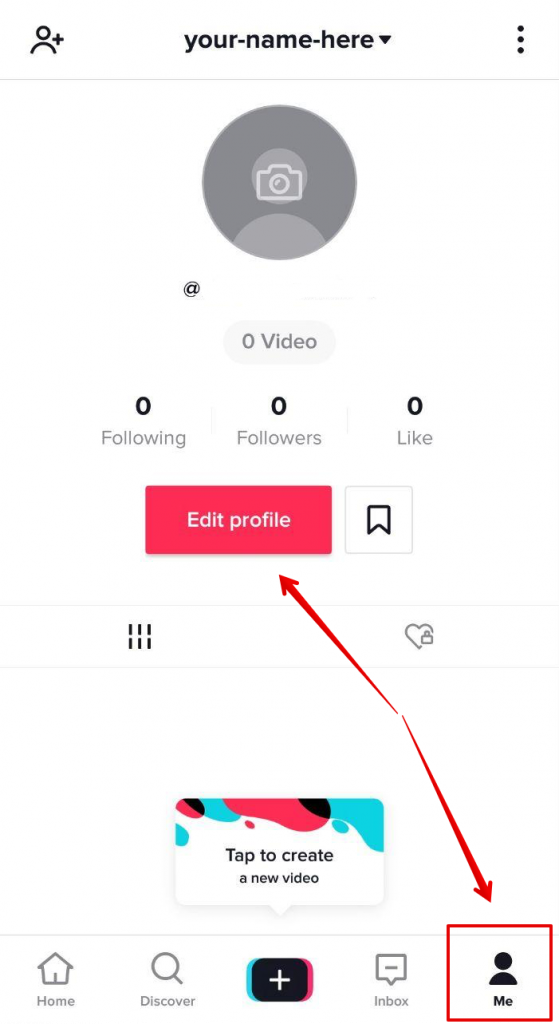 edit profile on TikTok