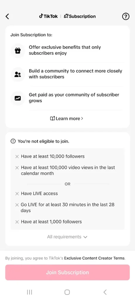 TikTok Subscription